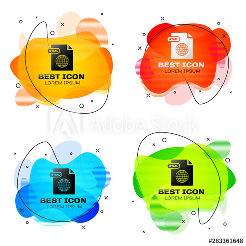 500x500 Black Html Document Download Html Button Icon Isolated