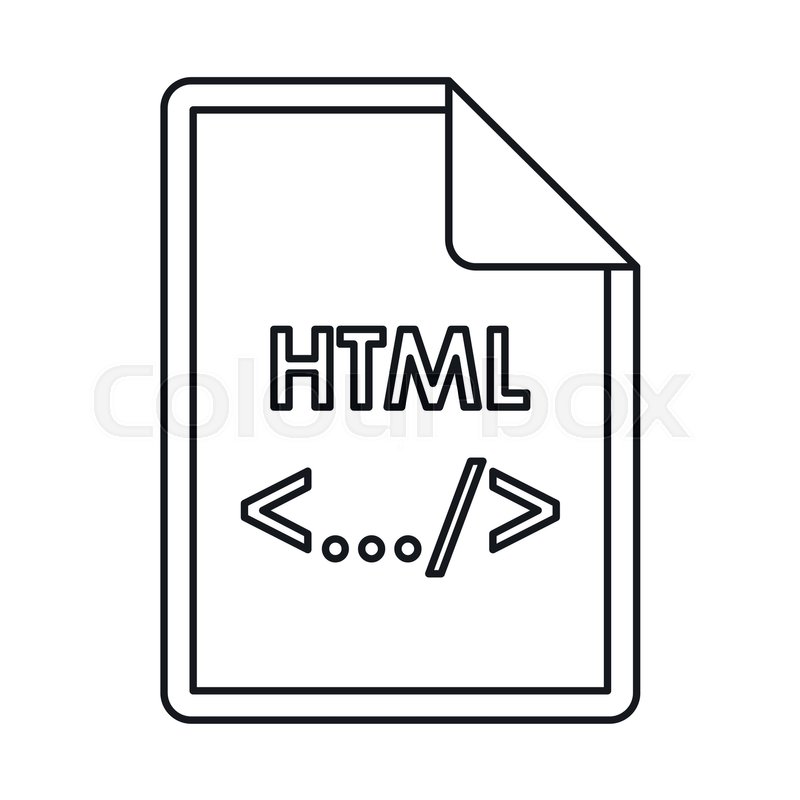 800x800 Html Extension Icon In Outline Stock Vector Colourbox