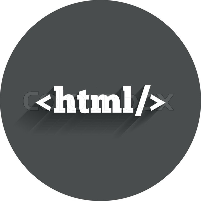 800x800 Html Sign Icon Markup Language Stock Vector Colourbox