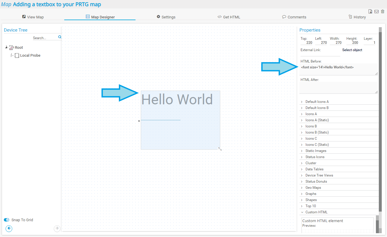1325x811 How To Add Text To A Map Paessler Knowledge Base