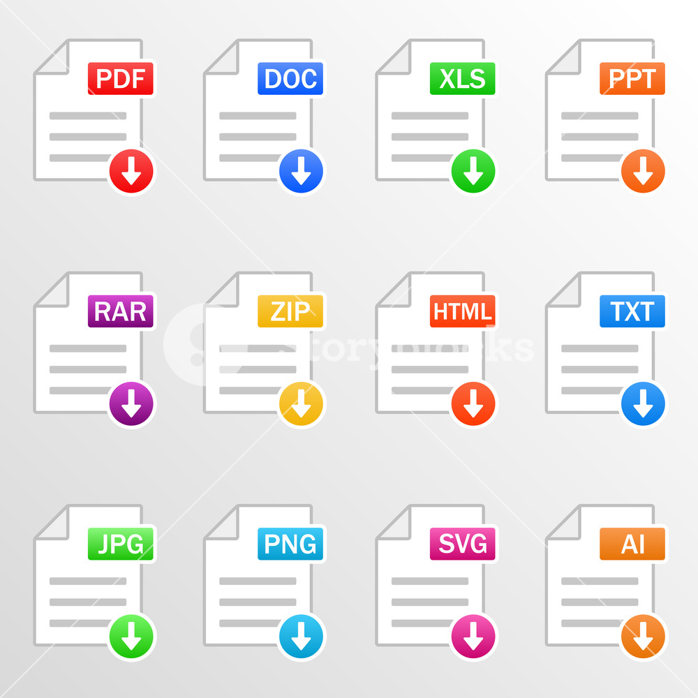 1000x1000 Document Files Icon Set Download Formats