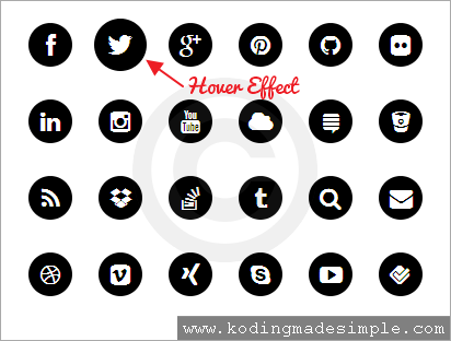 412x312 Circle Rounded Social Media Icons Using Pure Css And Html Cool