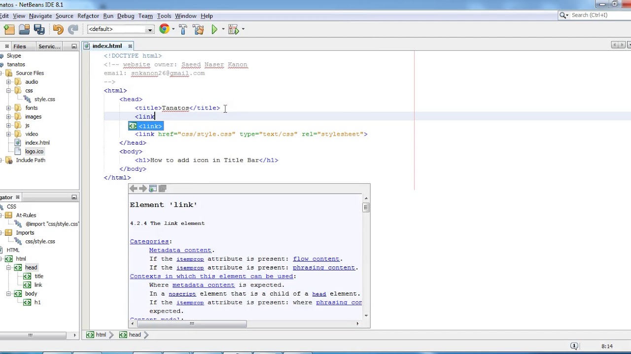 1280x720 How To Add Title And Title Icon In Website Via Html Css Coding