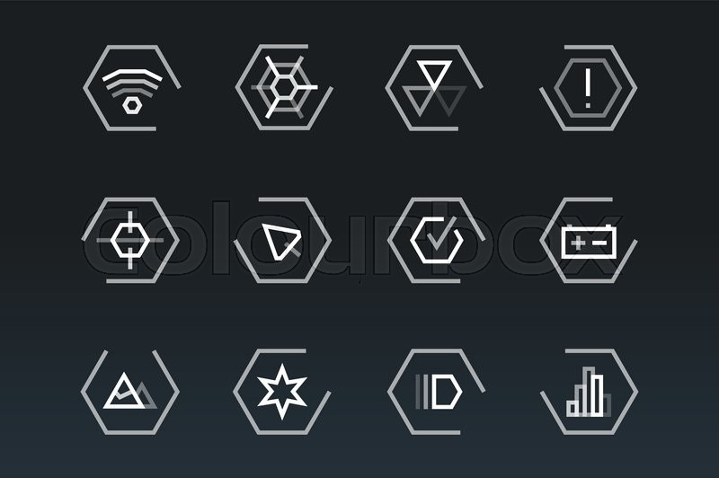 800x532 Outline Vector Ui Technology Icons Stock Vector Colourbox