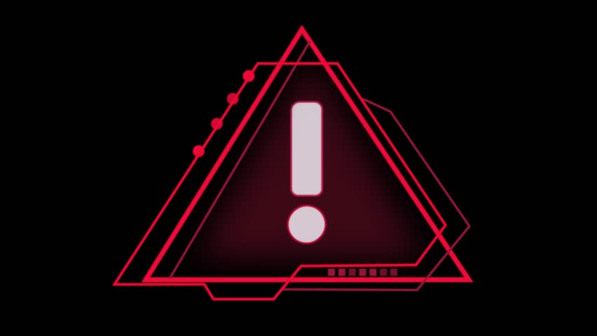 852x480 Digital Hud Alert Icon, Stock Footage Video