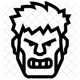 256x256 Hulk Icon Of Line Style