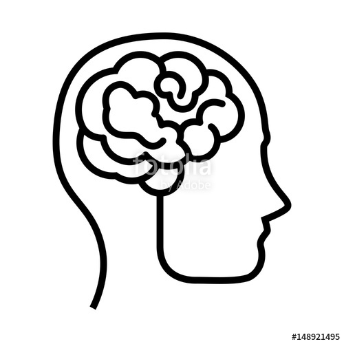 500x500 Human Brain Symbol Icon Vector Illustration Graphic Design Stock