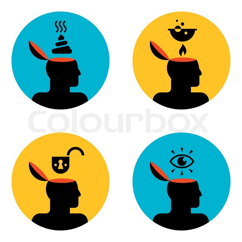 800x800 Various Icons Of Open Human Head Stock Vector Colourbox