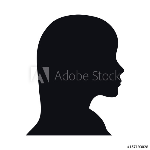 500x500 Human Head Icon Over White Background Vector Illustration