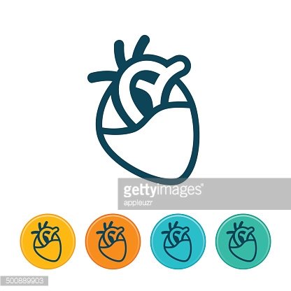 416x416 Human Heart Icon Outlines Premium Clipart