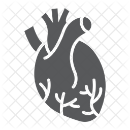 256x256 Human Heart Icon Of Glyph Style