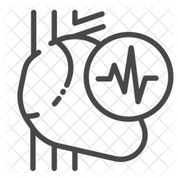 256x256 Human Heart Icon Of Line Style