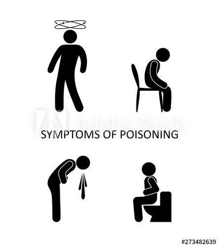 443x500 Symptoms Of Poisoning, Simple Illustration, Man Poisoned And Sick