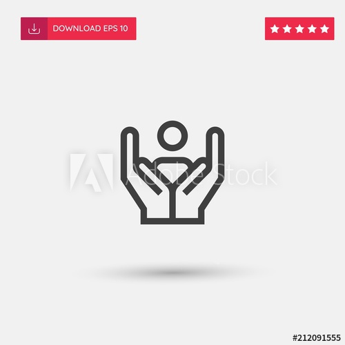 500x500 Outline Humanitarian Icon Isolated On Grey Background Modern