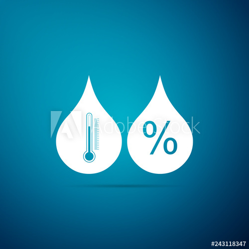 500x500 Humidity Icon Isolated On Blue Background Weather And Meteorology