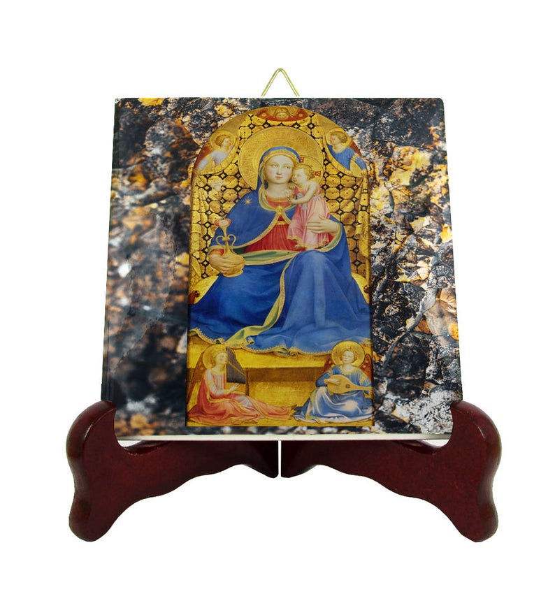 794x850 Catholic Decor Virgin Of Humility Icon On Ceramic Tile Etsy