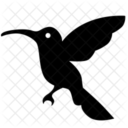 256x256 Hummingbird Icon Of Glyph Style