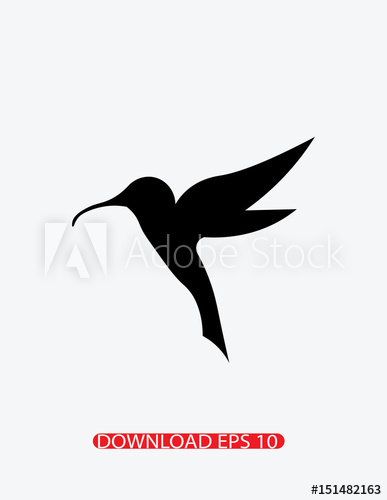 387x500 Hummingbird Icon, Vector