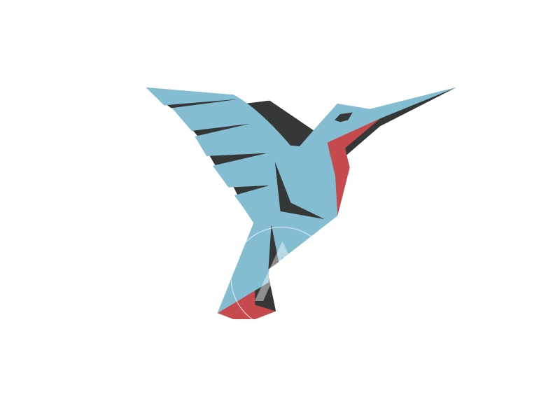 800x600 Hummingbird Origami Design