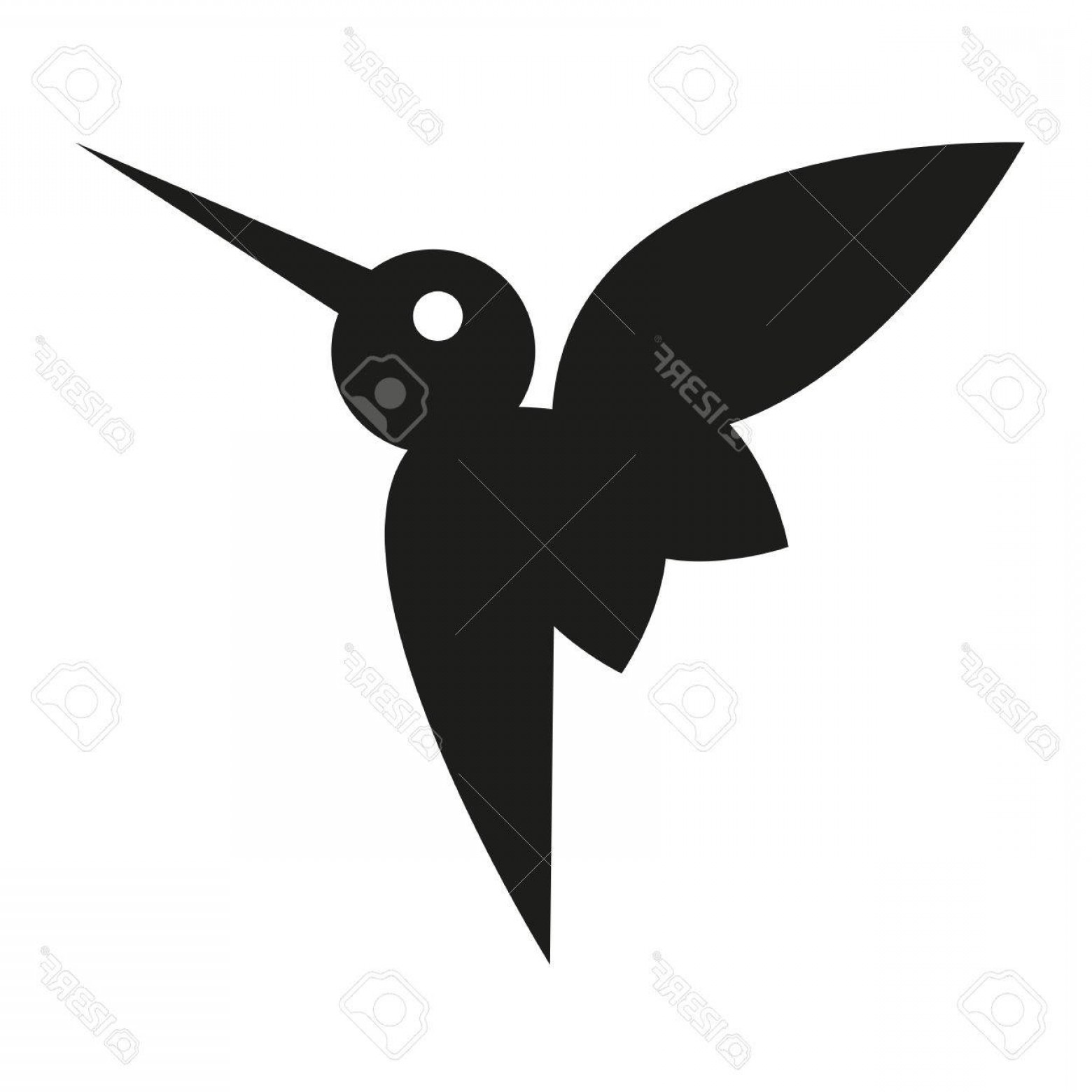 1560x1560 Photostock Vector Vector Stylish Abstract Silhouette Hummingbird