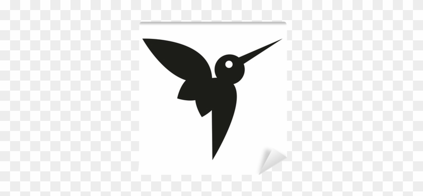 840x389 Vector Stylish Abstract Silhouette Hummingbird Icon