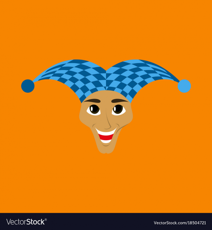 720x778 Flat Icon On Theme Humor Jester Vector Image