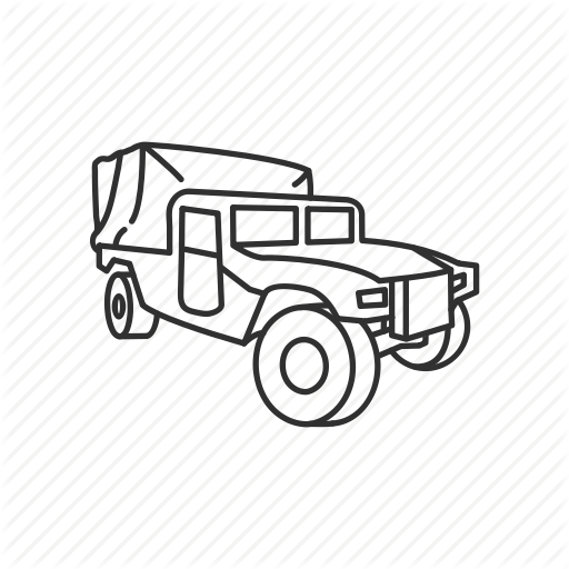 512x512 Automobile, Car, Humvee, Jeep, Military, Transportation, Vehicle Icon