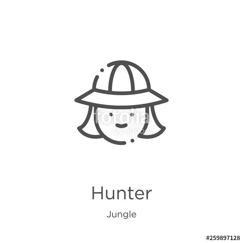 500x500 Hunter Icon Vector From Jungle Collection Thin Line Hunter