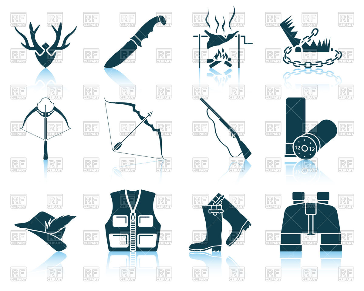 1200x960 Set Of Hunting Icons Vector Image Of Icons And Emblems Angelp