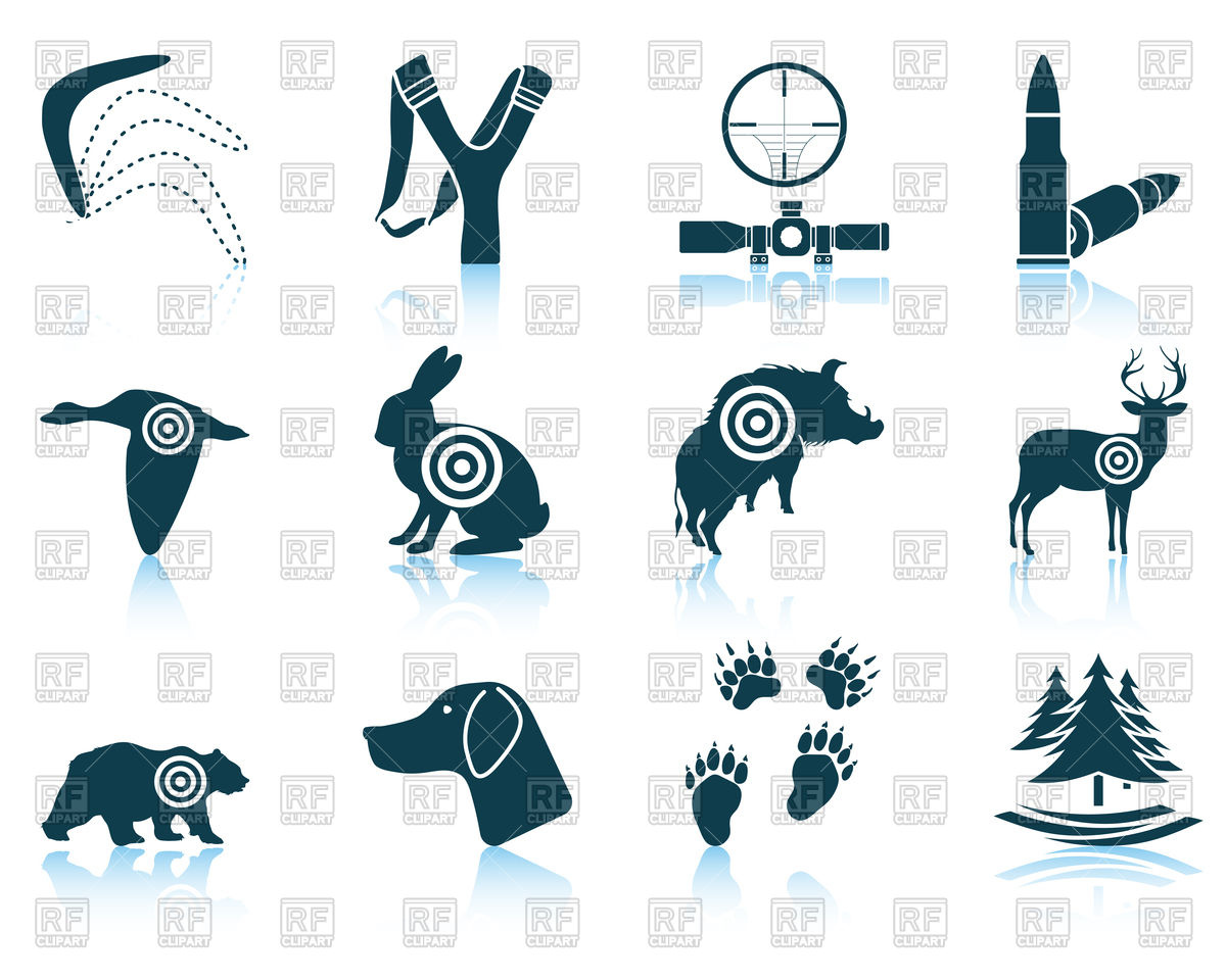 1200x960 Set Of Hunting Icons Vector Image Of Signs, Symbols, Maps Angelp