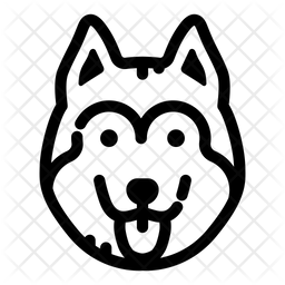 256x256 Husky Icon Of Line Style