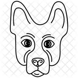 256x256 Wild Husky Dog Icon Of Line Style