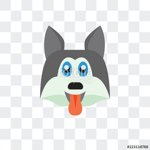 500x500 Siberian Husky Icon Isolated On Transparent Background Modern