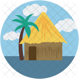 256x256 Village Hut Icon Of Flat Style