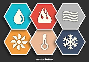 310x217 Hvac Icons Climate Control Technology Vector Signs
