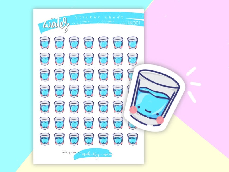 794x596 Kawaii Daily Water Hydration Habit Icon Bullet Journal Etsy