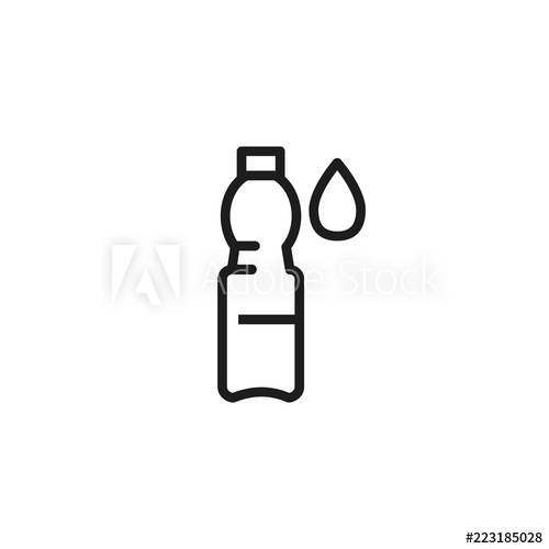 500x500 Bottle Of Water Line Icon Container, Beverage, Drinking, Drop