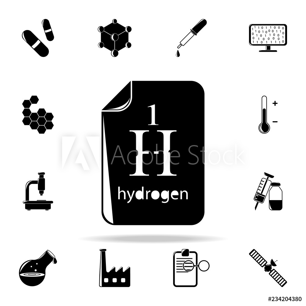 1000x1000 Photo Art Print Hydrogen Formula Icon Europosters