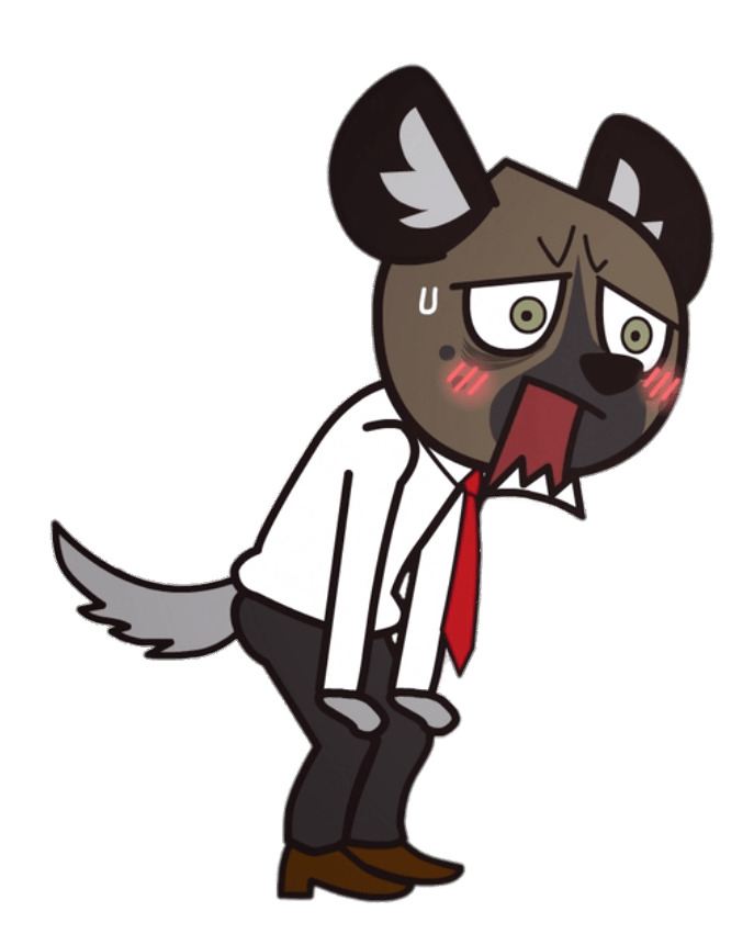 687x851 Aggretsuko Character Haida The Spotted Hyena Panting Icons Png