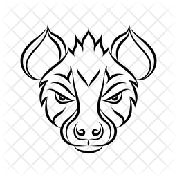 256x256 Hyena Mascot Icon Of Line Style