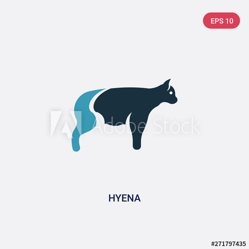 500x500 Two Color Hyena Vector Icon From Animals Concept Isolated Blue
