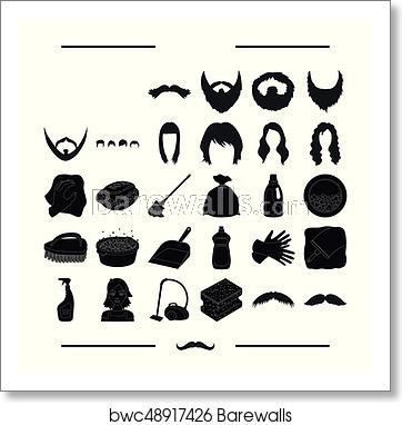 362x382 Cleanliness, Salon, Hairdresser And Other Web Icon In Black Style