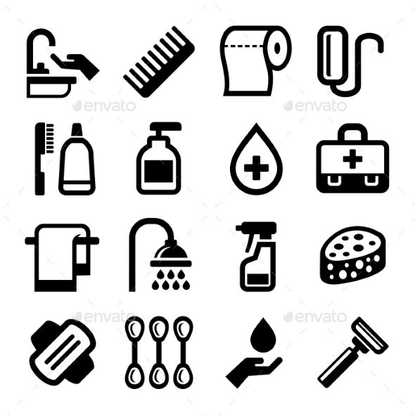 590x590 Hygiene Icons Set On White Background Vector Illustration Icon