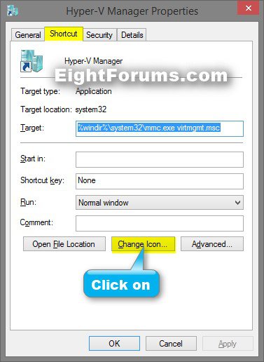 377x516 Hyper V Manager Shortcut