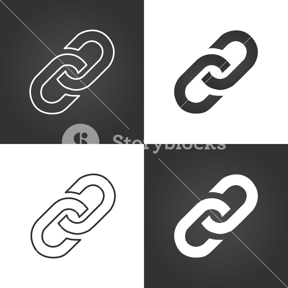 1000x1000 Link Icon Set Hyperlink Chain Symbol Simple Icon Vector