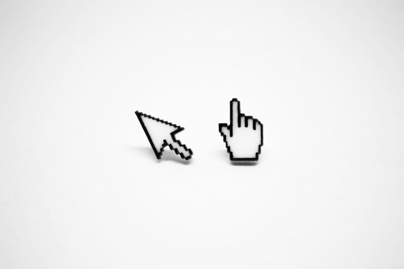 794x529 Nerdy Mouse Pointer Icon Earrings Hypoallergenic Pc Computer Etsy