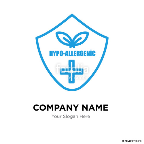 500x500 Hypoallergenic Company Logo Design Template, Colorful Vector Icon
