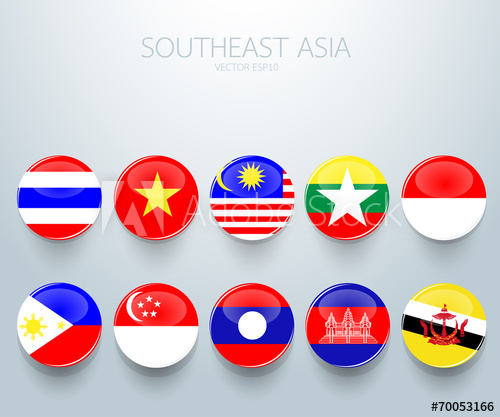 500x417 Southeast Asia Flag Icon, Vector Illustration
