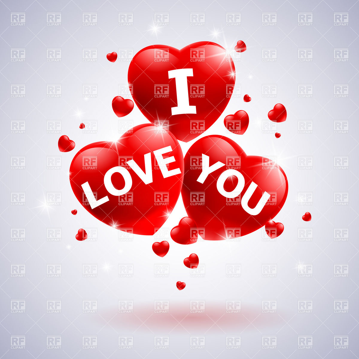 1200x1200 Inscription I Love You On Glossy Heart Icons Vector Image