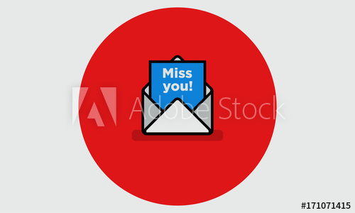 500x300 Miss You' Written Inside An Envelope Letter